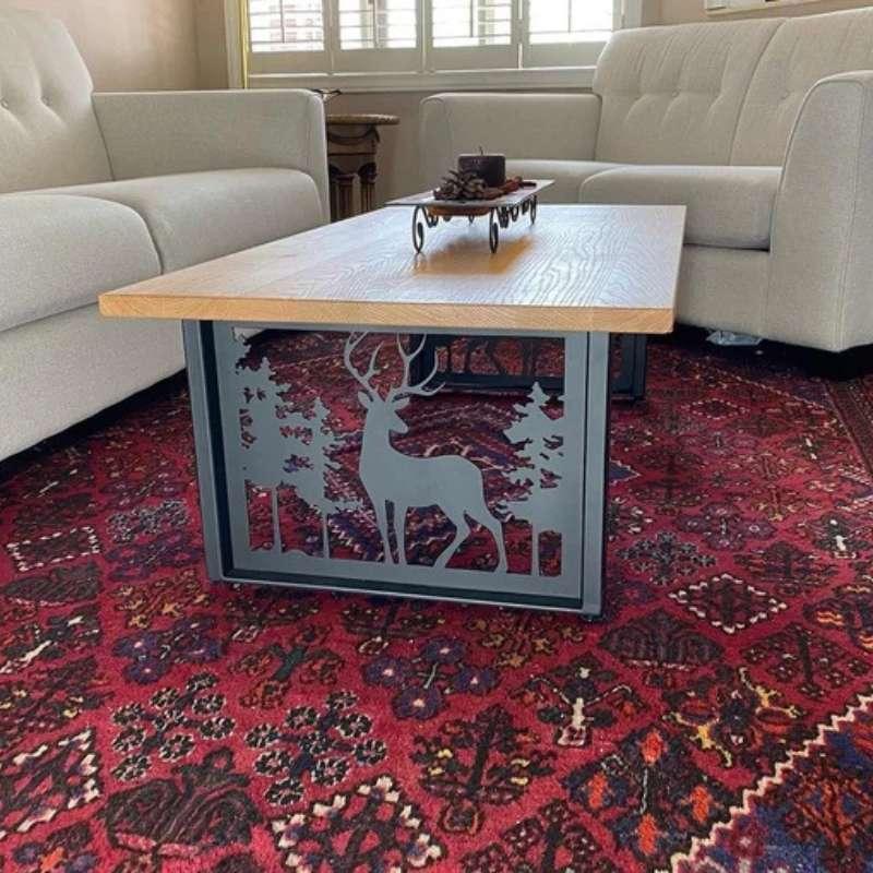 ElevateArc Handmade Mild Steel Table Base with Modern Style for Dining and Coffee ...